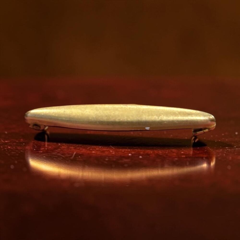Antique Gold Bar Brooch Sleek Edwardian Minimalist Collar Pin Jewelry